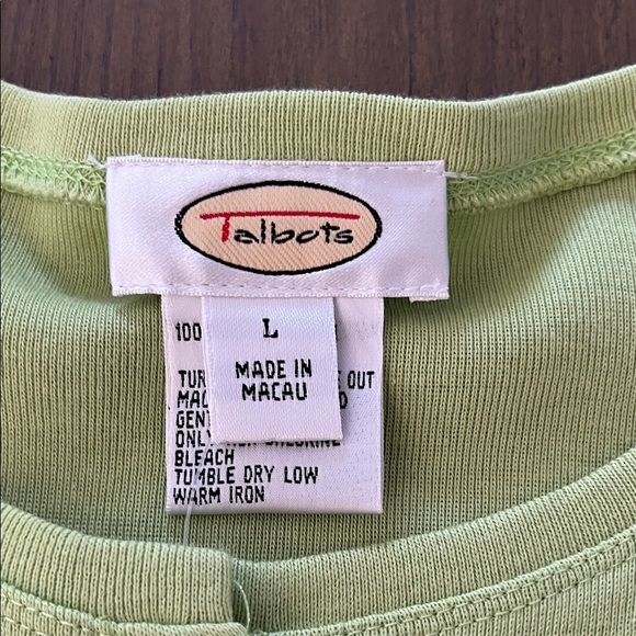 Talbots Light Green Button Front LS Cardigan Sweater - Picture 6 of 8